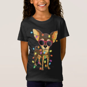 Camiseta Chihuahua Christmas Tree Lights Cachorro Mãe Pai X
