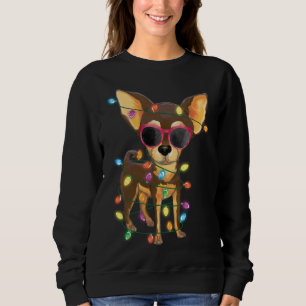 Camiseta Chihuahua Christmas Tree Lights Cachorro Mãe Pai X