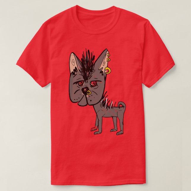 Camiseta Chihuahua com Piercings (Frente do Design)
