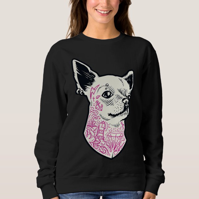 Camiseta Chihuahua com Tatuagens (Frente)