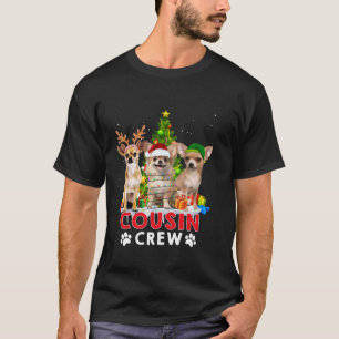Camiseta Chihuahua Cousin Crew Árvore de Natal Luzes Xmas D