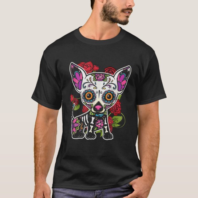 Camiseta Chihuahua Dia De Los Muertos Day Of The Dead Dog S (Frente)