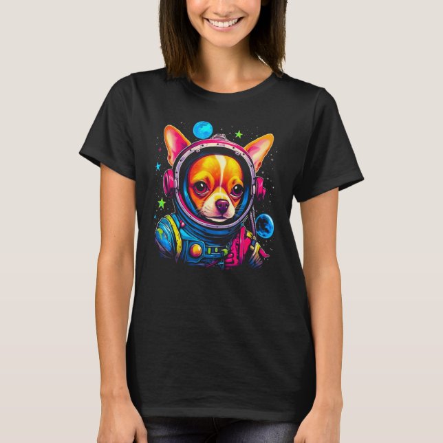 Camiseta Chihuahua Dog as Astronaut (Frente)