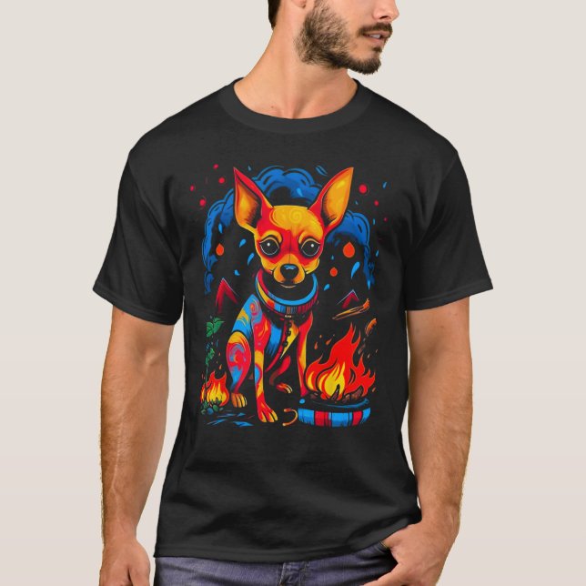 Camiseta Chihuahua Dog Camping (Frente)