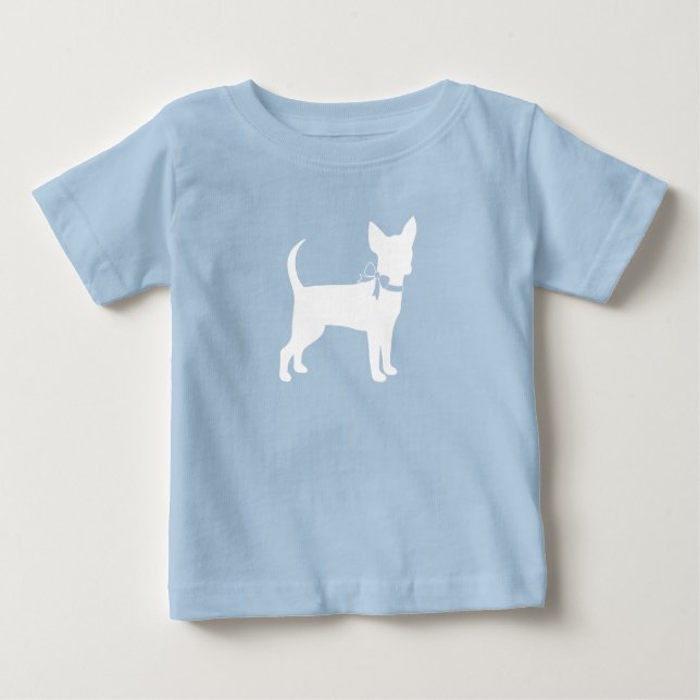 Camiseta Chihuahua Dog Chá de fraldas Blue Boy (Frente)