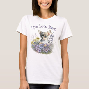 Camiseta Chihuahua Dog Mãe Floral