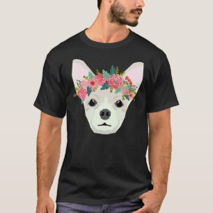 Camiseta Chihuahua Dog Raça Coroa Floral Chihuahuas Pura B