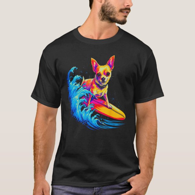 Camiseta Chihuahua Dog Surfing (Frente)