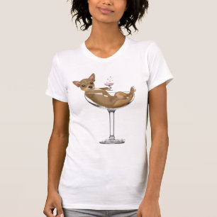 Camiseta Chihuahua em Copktail Glass