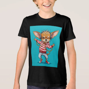 Camiseta Chihuahua em Fones de ouvido, por Natasha Us