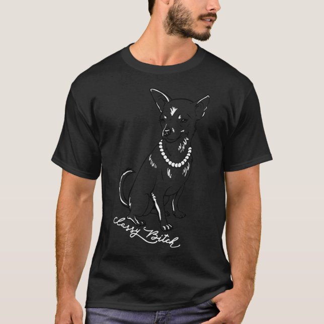 Camiseta Chihuahua em Pearls (Frente)