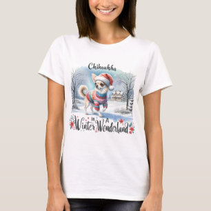 Camiseta Chihuahua Em Uma Maravilha De Inverno