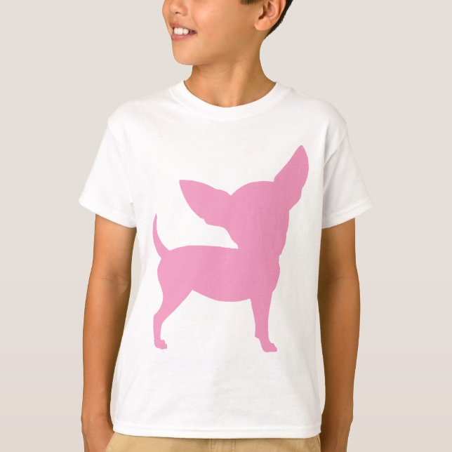 Camiseta Chihuahua engraçada cor-de-rosa (Frente)