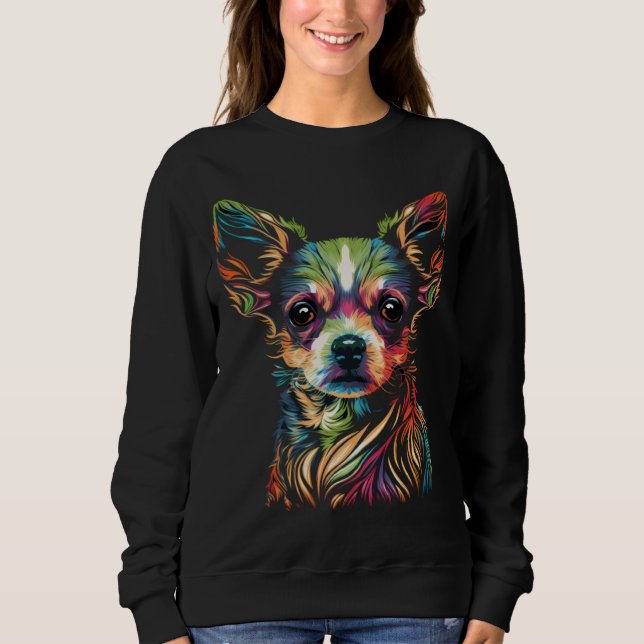Camiseta Chihuahua Face Cute Colorful Beautiful  Dog (Frente)