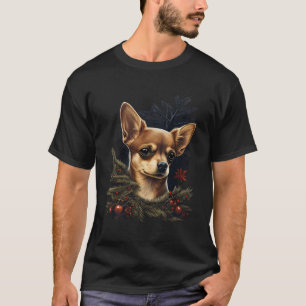 Camiseta Chihuahua Felry Natal X-Mas Tree Cute Dog Funn