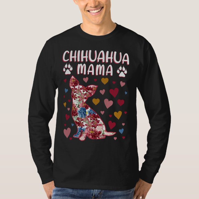 Camiseta Chihuahua Floral Chihuahua Mama (Frente)