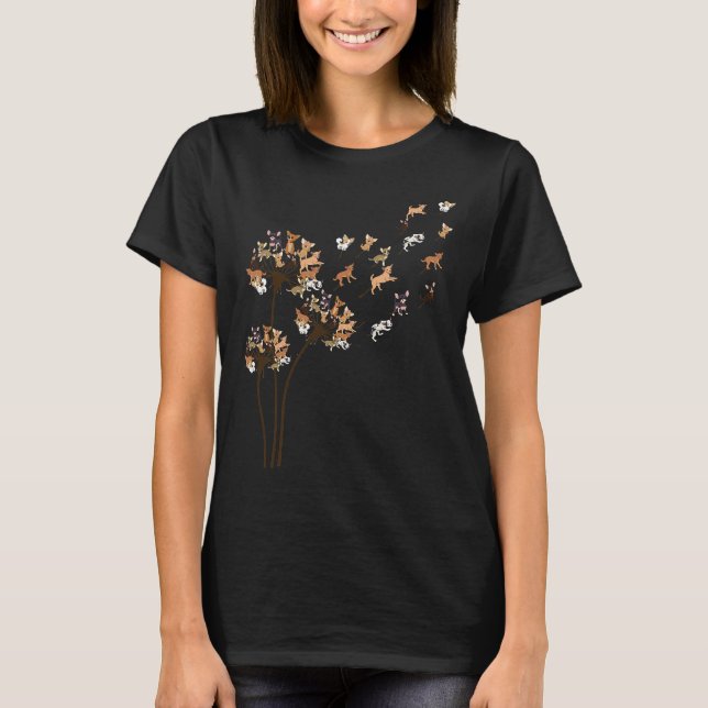 Camiseta Chihuahua Flower Fly Dandelion Chihuahua Dog (Frente)