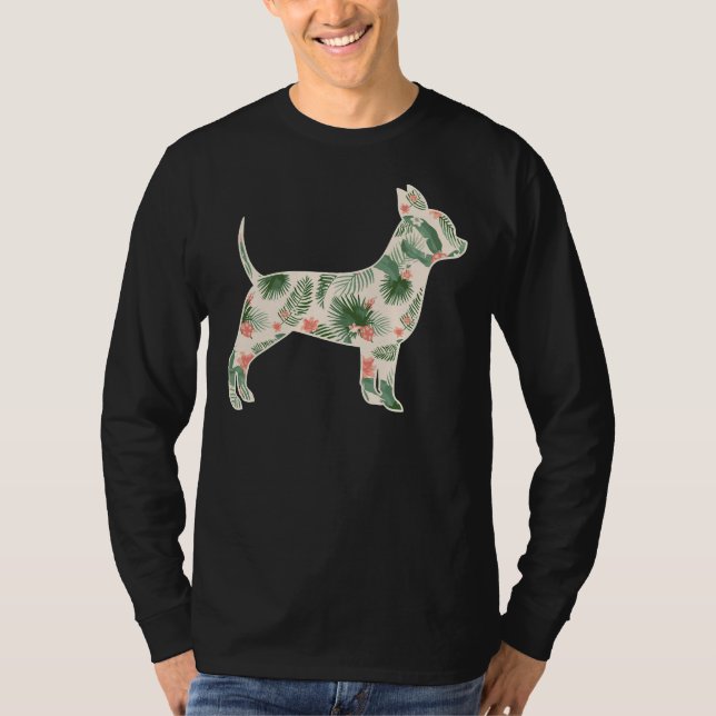 Camiseta Chihuahua Flower Girl Impressão Floral Dog Havaian (Frente)