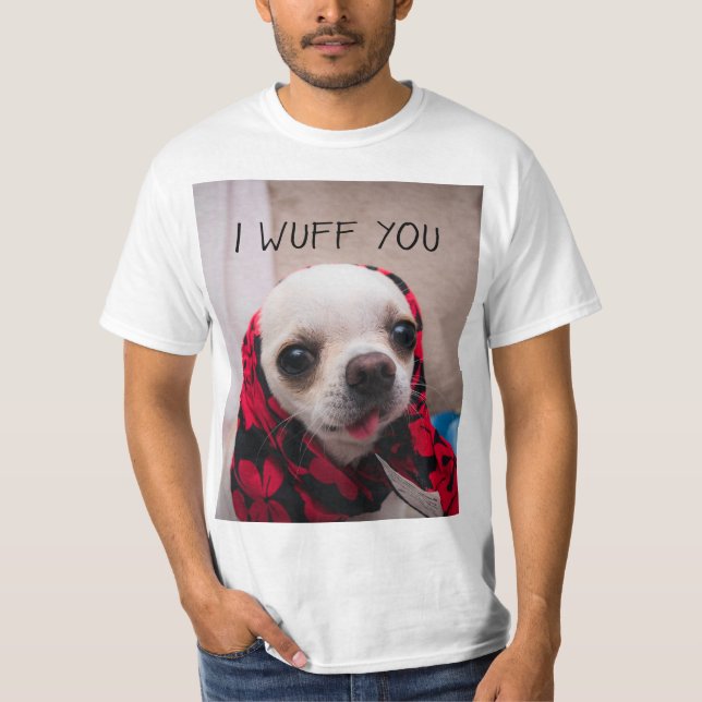 Camiseta Chihuahua fofo Eu queria que você amasse Namorados (Frente)