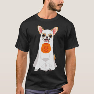 Camiseta Chihuahua Ghost Pumpkin Halloween Cachorro voando