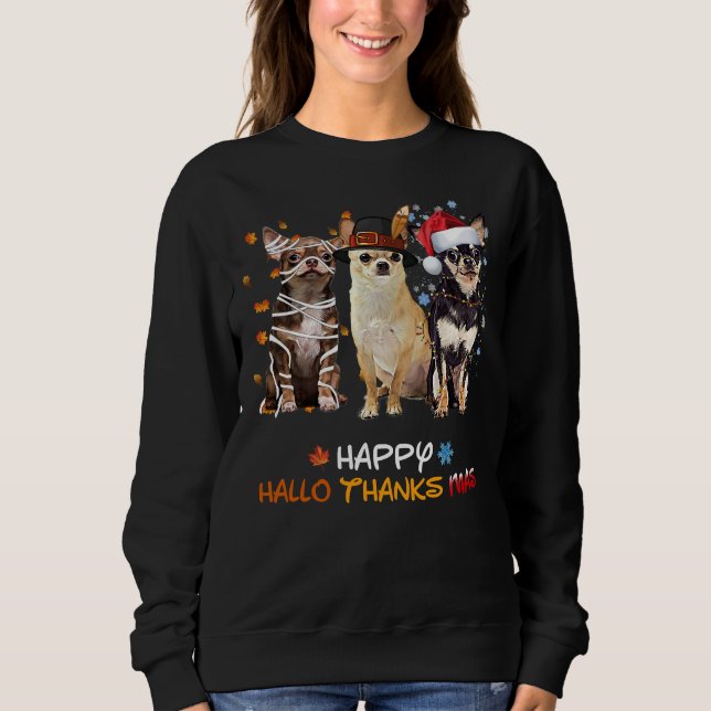 Camiseta Chihuahua Hallo Thanksmas (Frente)