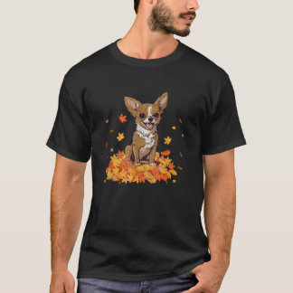 Camiseta Chihuahua Hello Autumn Dog Lover Fall Leaves Thank