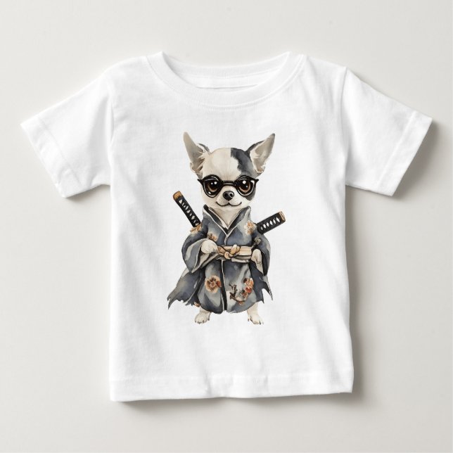 Camiseta Chihuahua Heroes – Watercolor Dog HAND DRAWING  (Frente)