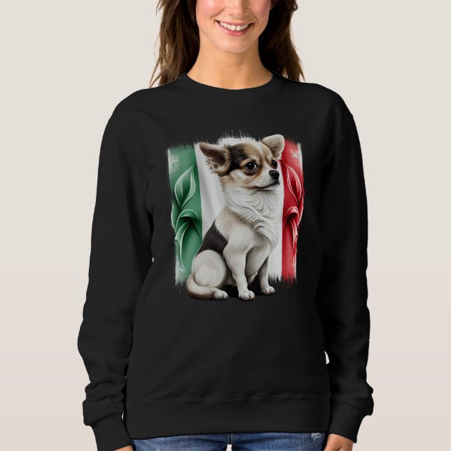 Camiseta Chihuahua  Italy Flag Italian  Dog Souvenir Pizza  (Frente)