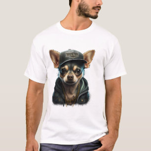 Camiseta Chihuahua Legal Cachorro Rap-Salto Gangster