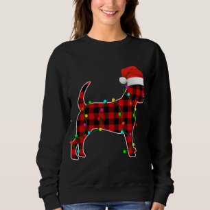 Camiseta Chihuahua Lights Red Xadrez Puppy Santa Hat Christ