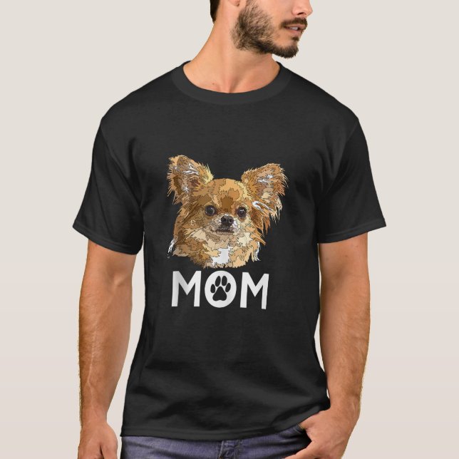 Camiseta Chihuahua Long Haired Chihuahua Long Hair Mãe (Frente)
