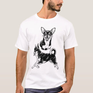 Camiseta Chihuahua Lover's Delight Dynamic Duo in Black