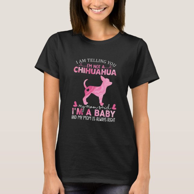 Camiseta Chihuahua Mãe Bebê Cachorro Bonito Proprietário de (Frente)