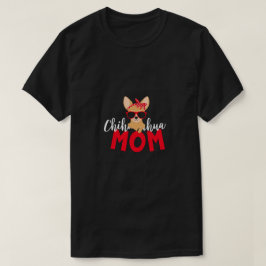 Camiseta Chihuahua Mãe com óculos e Bandana