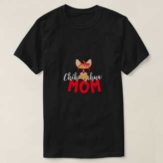 Camiseta Chihuahua Mãe com óculos e Bandana