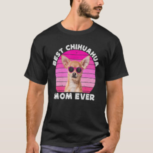 Camiseta Chihuahua Mãe Para Mulheres Retro Brown Chiwawa Ca