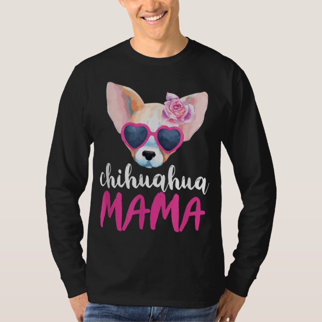 Camiseta Chihuahua Mama Por Mulheres Dando Chihuahua Mãe (Frente)