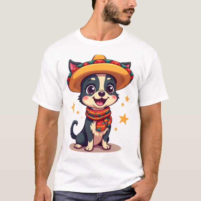 Camiseta Chihuahua  Mexico  Cinco de Mayo  Funny Dog  Copy (Frente)