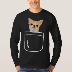 Camiseta Chihuahua no seu bolso na frente