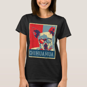 Camiseta Chihuahua Obama Poster Vintage Chiwawa Cachorro O