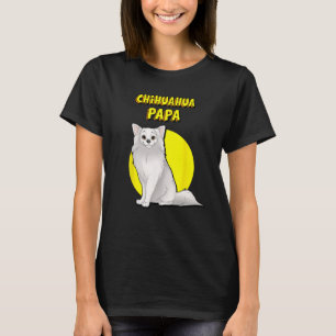 Camiseta Chihuahua Papa Long Haired White Chihuahua Dog Gor