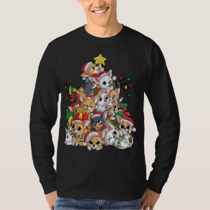 Camiseta Chihuahua Papais noeis de Cachorro Árvore de Natal