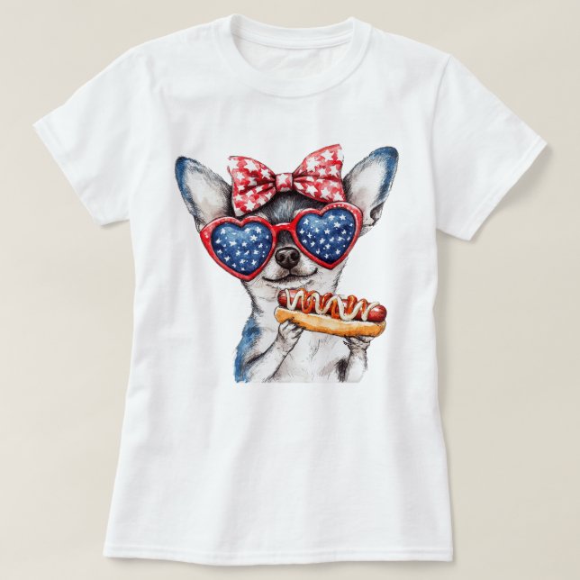 Camiseta Chihuahua Patriótico (Frente do Design)