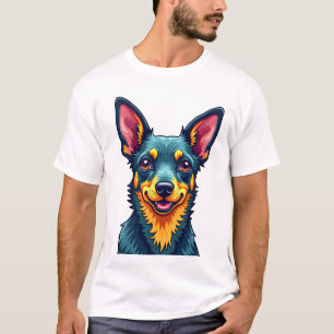 Camiseta Chihuahua  Pintura Abstrata  Cor  Cachorro Fofo (2