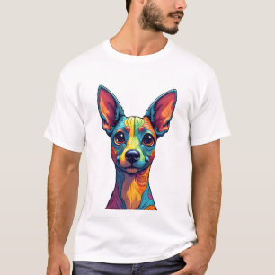 Camiseta Chihuahua  Pintura Abstrata  Cor  Cachorro Fofo (5