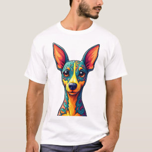 Camiseta Chihuahua  Pintura Abstrata  Cor  Cachorro Fofo (6