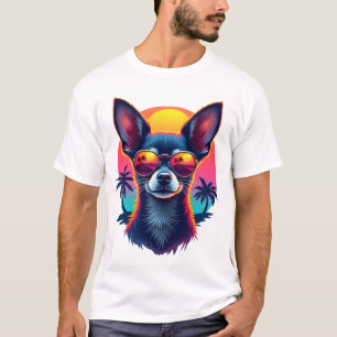 Camiseta Chihuahua  Pintura Abstrata  Cor  Cão Bonito Cop