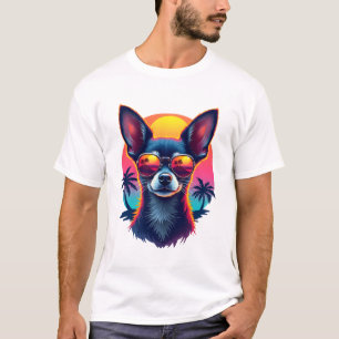 Camiseta Chihuahua  Pintura Abstrata  Cor  Cão Bonito Cop