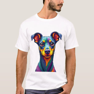 Camiseta Chihuahua  Pintura Abstrata  Cor  Cãozinho Fofo (1