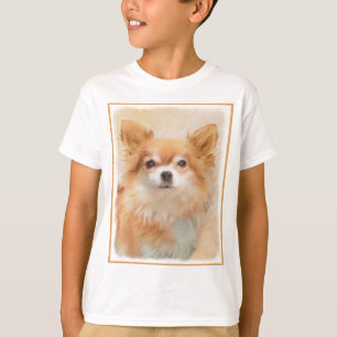 Camiseta Chihuahua Pintura De Cachorro De Cabelo Longo